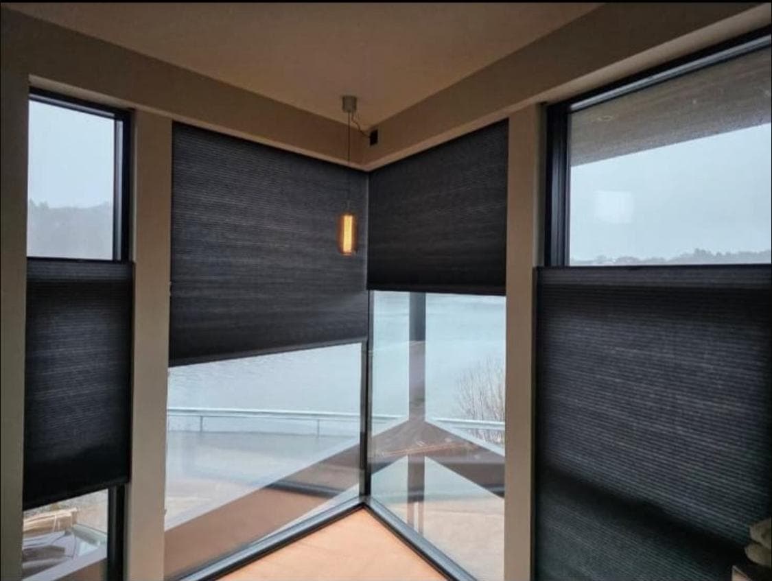 Plissegardiner i stue