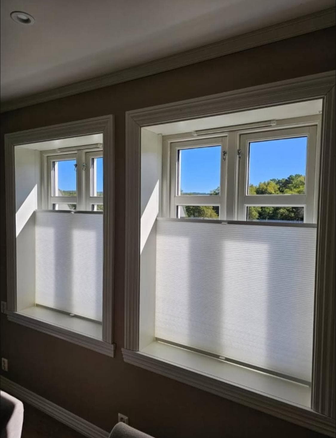 Elegante plisségardiner med lysfiltrering